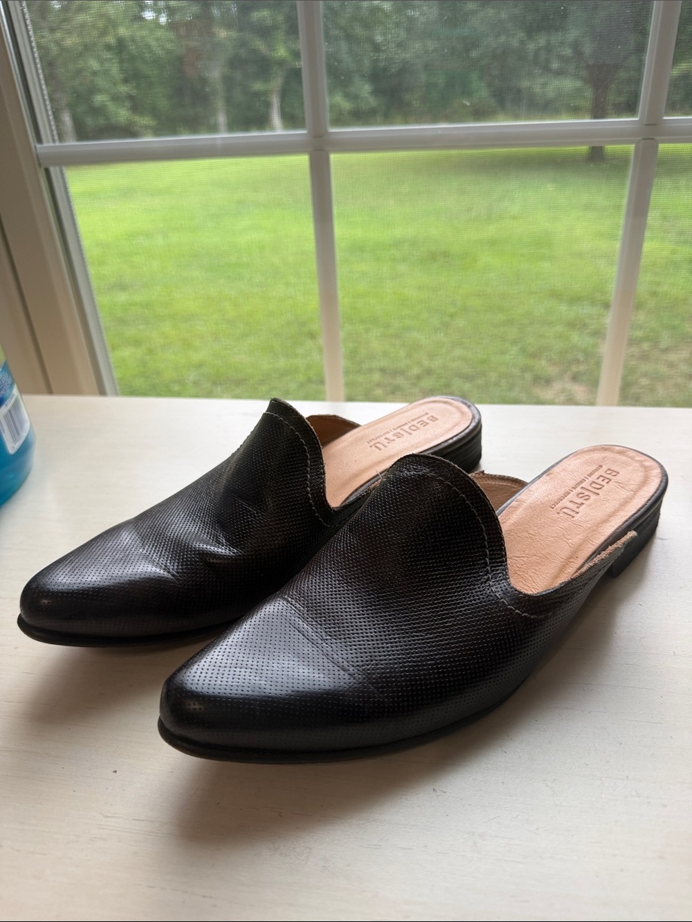 Bed Stu Black Genuine Leather Pointed Toe Mule Clogs Women’s 8.5 - Picture 2 of 10